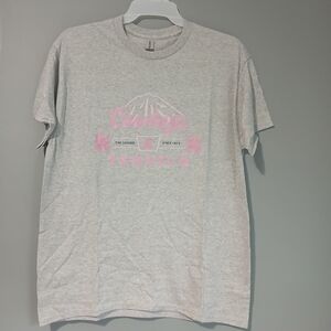 Gildan Gray T-Shirt with Pink Cowboys & Tequila Graphic Large